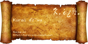 Kurai Éva névjegykártya